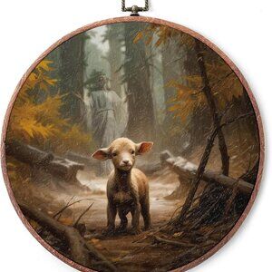 Christian Round Wall Art Canvas Framed Bible Verse Decor for Home and Gift